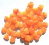 50 10mm Orange & Red Marble Glass Heart Beads
